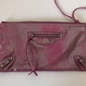 NWOT - Balenciaga Pink lambskin clutch